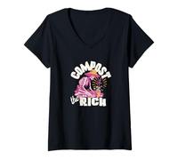 Womens Compost The Rich Anti-Capitalist Progressive Liberal Protest V-Neck T-Shirt