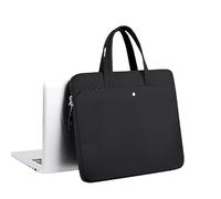 Women's computer bag, breathable handbag, multi-layer design storage bag, suitable for study materials and stationery storage (Black, Large)