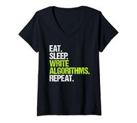 Women's Computer Scientist Eat Sleep Routine V-Neck T-Shirt