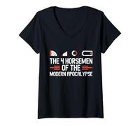 Womens Computer The 4 Horsemen of The Modern APOCAL YPSE Coder V-Neck T-Shirt