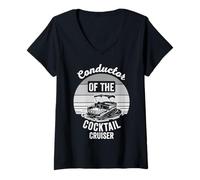 Womens Conductor of The Cocktail Cruiser V-Neck T-Shirt