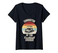 Womens Conductor of The Cocktail Cruiser V-Neck T-Shirt