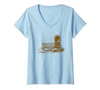 Women's Conestoga Wagon 1800s Style Vintage Inspired Throwback Vibes V-Neck T-Shirt