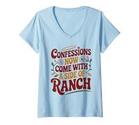 Womens Confessions now come with a side of ranch funny chicago pope V-Neck T-Shirt