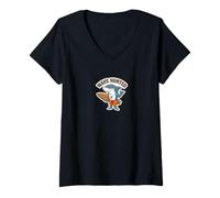 Women's Confident Wave Hunter Shark Shaka Surf Beach Lifestyle V-Neck T-Shirt