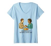 Womens Conflict Resolution Day in October V-Neck T-Shirt