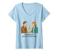 Womens Conflict Resolution Day V-Neck T-Shirt
