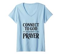 Women's Connect to God The Password is Prayer V-Neck T-Shirt