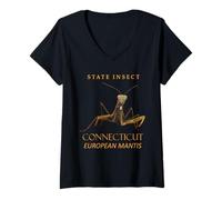 Womens Connecticut Territory Insect The European Mantis V-Neck T-Shirt