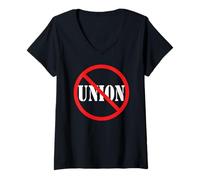 Women's Conservative No Anti Union Non Union V-Neck T-Shirt
