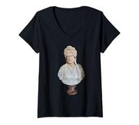Women's Constantine XI Palaiologos Byzantine Emperor Bust Statue V-Neck T-Shirt