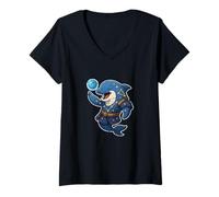 Womens Constellation Mage Dolphin V-Neck T-Shirt