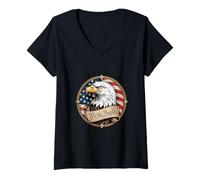 Women's Constitution is Not A Suggestion Eagle American Flag V-Neck T-Shirt