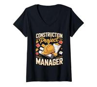 Women's Construction Project Manager Construction Builder V-Neck T-Shirt