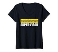 Women's Construction Supervisor Worksite Leader Construction Worker V-Neck T-Shirt