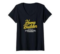 Womens Construction Worker | Proverbs 24 3 Home Builder Christian V-Neck T-Shirt