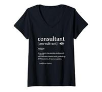 Womens Consultant Definition Funny Business Advisor Design V-Neck T-Shirt