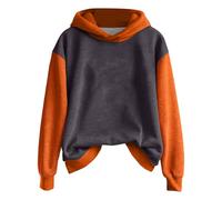 Women's Contemporary Panel Sweatshirt - Unique Color Block Long Sleeve, Soft Stretch Cotton, Casual Everyday Pullover Hooded Sweat Top Women Jumpers Grey