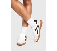 Womens Contrast Stripe Gum Sole Trainers - Black - 7, Black