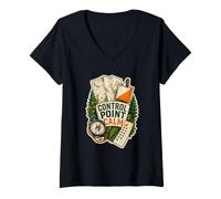 Women's Control Point Calm Trail Route Compass V-Neck T-Shirt