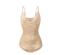 Women's Control Strapless Bodysuit Shape Bodysuit Tops V Neck Camisoles with Built in Bra Shaping Hold in Tummy Firm Control Shapewear UK (Beige, XL)
