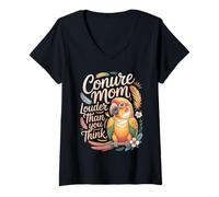 Women's Conure Mom Louder Than You Think Conures V-Neck T-Shirt