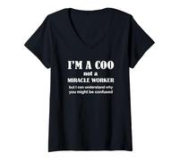 Womens COO - Miracle Worker - Chief Operating Officer Humor Funny V-Neck T-Shirt
