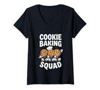 Women's Cookie Baking Squad - Fun Food Chocolate Chip Cookies Baking V-Neck T-Shirt