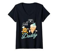 Womens Cookies And Cream Me Daddy Lazy Halloween Costume Humor V-Neck T-Shirt