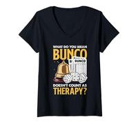 Womens Cool Bunco Game Set Tee Gear - Fun Rollin' Dice Game Night V-Neck T-Shirt