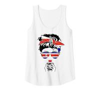Womens Cool Costa Rican Coffee Mama Girl Aunt Costa Rica Flag Print Tank Top