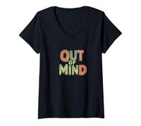Womens Cool Costume with this Out of Mind Statement V-Neck T-Shirt