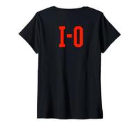 Womens Cool Couples, Best Friends I-O Half of O-H Ohio Scarlet Gear V-Neck T-Shirt