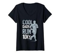 Womens Cool Dads Run 10Ks Running Race Runner 10K V-Neck T-Shirt