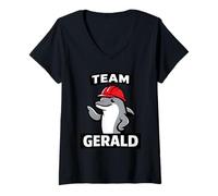 Women's Cool Dolphin Team Gerald Funny V-Neck T-Shirt