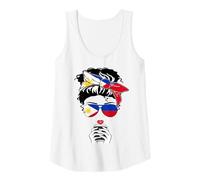 Womens Cool Filipino Coffee Mama Mom Mommy Girl Aunt Filipino Flag Tank Top
