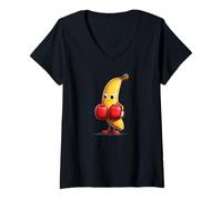 Women's Cool Fruit Boxing Costume for Bananas Lovers V-Neck T-Shirt