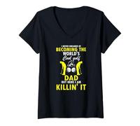 Womens Cool Golf Dad Killing It Funny Player Pride V-Neck T-Shirt