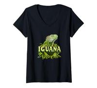Womens Cool Green Iguana Outfit for Boys and Girls V-Neck T-Shirt