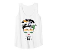 Womens Cool Indian Coffee Mama Mom Mommy Girl Aunt India Flag Print Tank Top