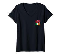 Womens Cool Ireland Trinidad and Tobago Flag for Trini Irish Pride V-Neck T-Shirt