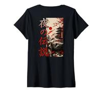 Women's Cool Japanese JDM Sports Race Car Drifting Graphic (ON Back) V-Neck T-Shirt
