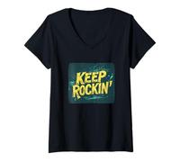 Womens Cool Keep Rockin' Costume for a Rocking Look V-Neck T-Shirt