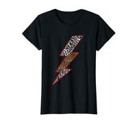 Womens Cool Leopard Cheetah and Zebra Animal Print Lightning Bolt T-Shirt