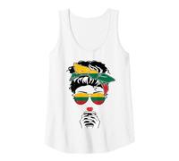 Womens Cool Lithuanian Coffee Mama Mom Girl Aunt Sis Lithuania Flag Tank Top