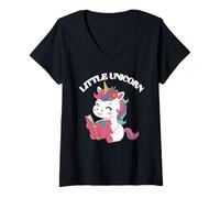 Women's Cool Little Unicorn Doodler V-Neck T-Shirt
