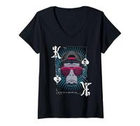 Womens Cool Monkey King Spades :-: Funny Poker Player Design V-Neck T-Shirt