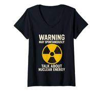Women's Cool Nuclear Energy Design for Men Women Nuclear Power Plant V-Neck T-Shirt