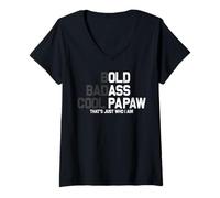 Womens Cool Papaw Father's Day Funny Old Man Saying Gag Birthday V-Neck T-Shirt