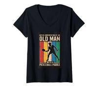 Womens Cool Pickleball Art For Men Women Paddle Pickleball Player V-Neck T-Shirt